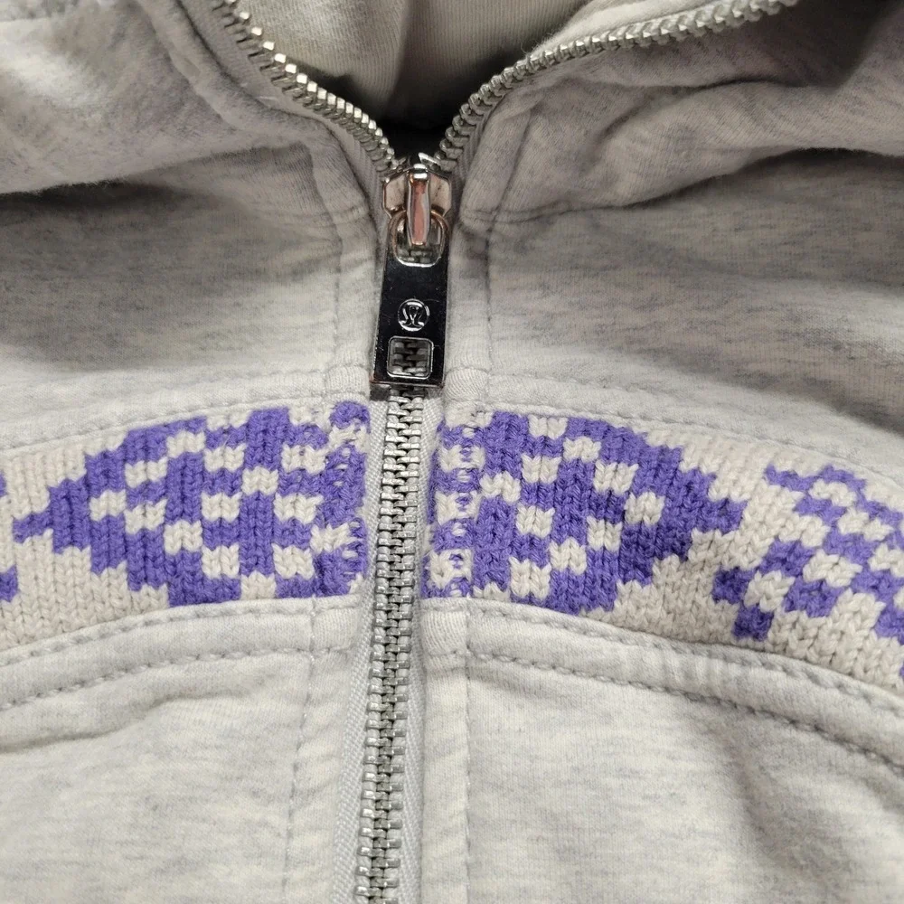 Lululemon RARE Live Simply IKAT‎ Knit Snowflake Snow Apres Ski Scuba Hoodie Sz 6